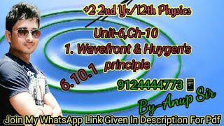 6101 Wavefront amp Huygens principle  By Anup Sir [upl. by Nairrot]