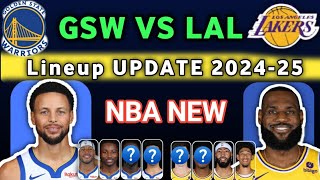 Warriors vs Lakers Lineup 202425  MBA TODAY UPDATE [upl. by Airdnalahs686]