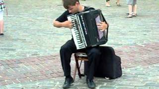 Street artist playing Vivaldi on accordion [upl. by Atwahs]