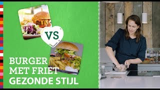 Vegaburger met friet maken  Gezond recept  Favorieten Gezonde Stijl [upl. by Madlen]