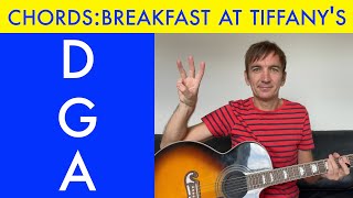 How to play Breakfast At Tiffanys chords By Deep Blue Something on acoustic guitar 3 chords [upl. by Lesnah]