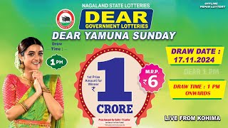 NAGALAND STATE DEAR 1 PM YAMUNA SUNDAY WEEKLY DRAW DATE 17112024 LIVE FROM KOHIMA [upl. by Enidaj]