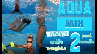 Aqua Aerobic MIX 2 Resistance Ankle Weights Pool Noodle Webbed Gloves and Water Dumbbells [upl. by Paulie143]