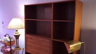 Domino Mobler MidCentury Modern Danish Teak Wall Cabinet Denmark Furniture [upl. by Nimar]