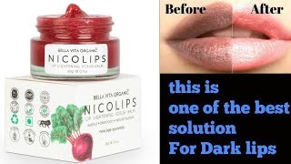 Bella vita organic nicolips scrub balm Lip lightening and brightening softener  hydrate [upl. by Nilauqcaj]