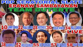 LIVE NOW MANILA BAY UPDATE TEAM DUTERTE PDP SENATORIAL SLATE PARTY LIST EPANAW SAMBAYANAN [upl. by Melliw]