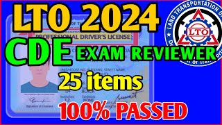 CDE VALIDATION EXAM REVIEWER  LTO 2024  Online Examination [upl. by Ennoid]