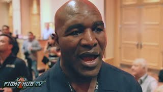 EVANDER HOLYFIELD ON WHO HAD A BIGGER PUNCH MIKE TYSON OR GEORGE FOREMAN [upl. by Nosrej]