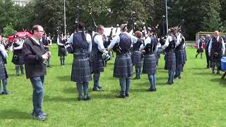 Grampian Police Pipe Band tuning UK Pipe Band Championships 2018 [upl. by Aryn]