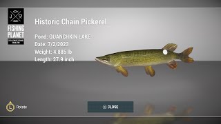 Fishing Planet  4th of July  Historic Chain Pickerel [upl. by Akir580]