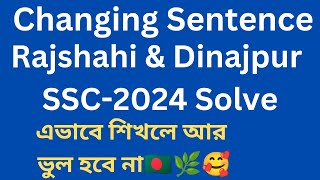 Transformation of Sentence SSC Rajshahi amp Dinajpur Board 2024📝Real Exercise🖊️english hospital24🥰HSC🔔 [upl. by Novaelc]