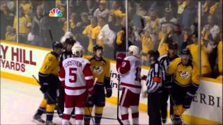 Shea Weber head smash on Zetterberg Detroit Red Wings vs Nashville Predators 41112 NHL Hockey [upl. by Shiekh204]