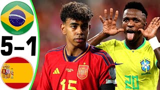 Brazil vs Spain 51  All Goals and Highlights  2024 🔥 VINI JR [upl. by Nahk]