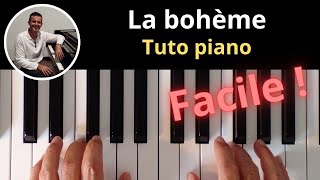 LA BOHEME Charles AZNAVOUR  PIANO TUTORIEL  VERSION FACILE Partition offerte [upl. by Gilberta]