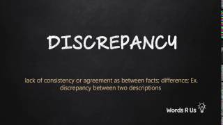 How to Pronounce DISCREPANCY in American English [upl. by Ragg]