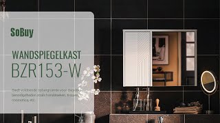 SoBuy Badkamer wandspiegelkast丨Hoge kast丨Gespiegelde opbergkast丨BZR153W [upl. by Esorylime]