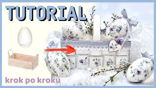 Klasyczne pisanki decoupage z koszyczkiem z Ĺ‚uby  DIY tutorial No740 [upl. by Maximilianus]