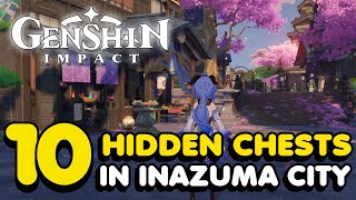 10 Hidden Treasure Chests In Inazuma City  Genshin Impact [upl. by Yaakov286]