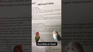 Instrucciones Esterilla Calefactor aves pajaros birds [upl. by Julia]