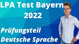 LPA Test Bayern 2023  Auswahlprüfung Ausbildungsplätze 2 QE  Deutsche Sprache [upl. by Adnael443]