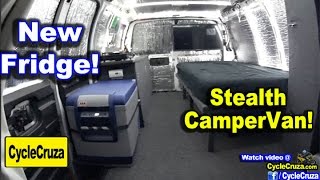 Stealth CamperVan ARB 50 Quart Refrigerator Install and Review Tiny House [upl. by Regina]