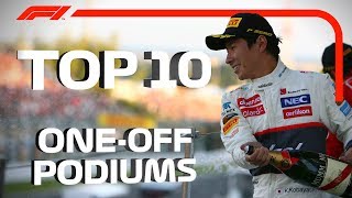 Top 10 OneOff Podiums in F1 [upl. by Minerva]