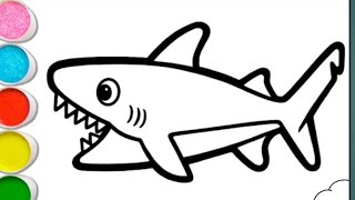 Shark Drawing For Kids  How To Draw A Sea Animals [upl. by Eiresed]