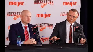 STEVE YZERMAN amp DEREK LALONDE YEAR END PRESS CONFERENCE RECAP PLAYOFF BRACKETS CONNOR BEDARD LUCK [upl. by Atiuqiram]