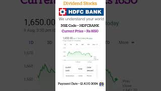 hdfc bank dividend 2024  hdfc bank share sharemarket stockmarket [upl. by Akessej789]