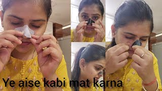 I try Viral Nose Pore Strips and This Happed🙄 Ye kya ho Gaya mere sath  Nose charcoal strip viral [upl. by Pelligrini]