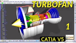 TURBOFAN DESIGN IN CATIA  Part 01  TURBINE IN CATIA  CATIA TUTORIALS  GENERATIVE SHAPE DESIGN [upl. by Layod]