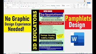 how to make pamphlets design in ms word [upl. by Liahcim]