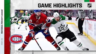 Stars  Canadiens 317  NHL Highlights 2022 [upl. by Hayman]