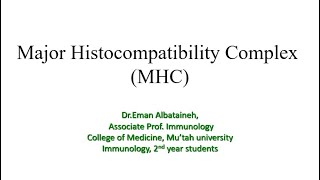 Immunology  Major histocompatibility complex [upl. by Picco]