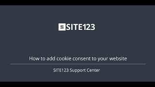 SITE123  How to add cookie consent to your website [upl. by Yromem]