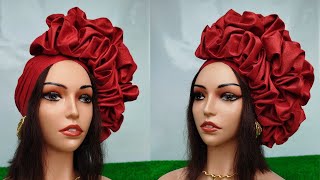 How to make Full Ruffle Turban turbantutorial turban trending [upl. by Charo]