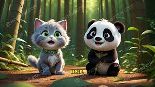 short story about cat and baby panda babybus NimbooKids NimbooKidsPiyaHindiRhymes [upl. by Cotter126]