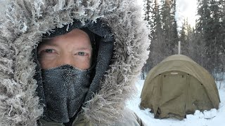 60F51C Winter Camping in Hot Tent [upl. by Odnesor]