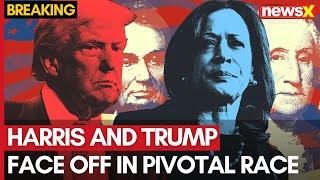 US Presidential Election 2024 Kamala Harris and Donald Trump Face Off in Pivotal Race  NewsX [upl. by Haney]