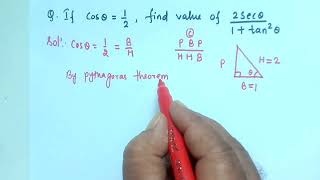 If cos theta is equal to 1 upon 2 then find value of 2 sec theta upon 1 plus tan square theta [upl. by Norrabal274]