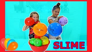 MAKING SLIME WITH BALLOONS quotSLIME BALLON TUTORIAL quot SISTER FOREVER [upl. by Etnasa]