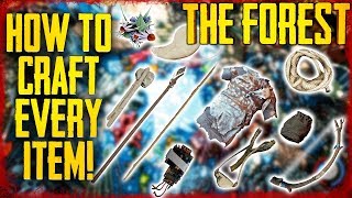 HOW TO CRAFT EVERY ITEM IN THE FOREST PS4 amp PC [upl. by Annawit]