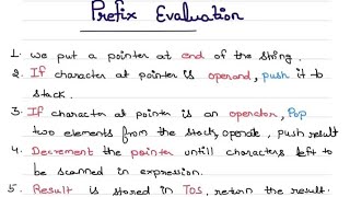 Prefix Evaluation  Algorithm  Example [upl. by Burck327]