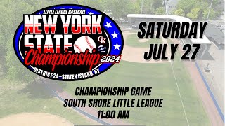 NYS 2024 Little League Tournament  Championship Game [upl. by Snevets643]