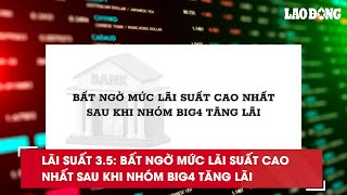 Lãi suất 35 Bất ngờ mức lãi suất cao nhất sau khi nhóm Big4 tăng lãi Báo Lao Động [upl. by Gabby]