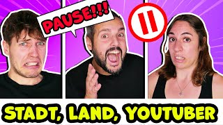 Stadt Land PAUSE CHALLENGE Kaan Lena Tom STREITEN SICH BEI STADT LAND YOUTUBER [upl. by Boudreaux815]