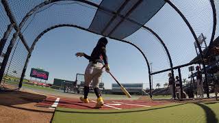 Cage Cam Spring training batting practice with the 2024 Braves [upl. by Enomes]