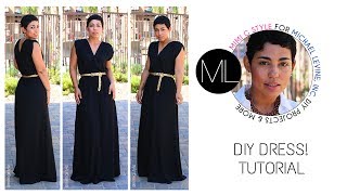 Easy DIY Maxi Dress Tutorial Mimi G For Michael Levine Inc [upl. by Aihsakal]