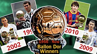 BALLON DOR MESSI AND RONALDO DOMINATION YEARS  List of ballon dor winners  1956  2023 [upl. by Eednak168]