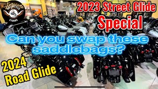 Ep51 Can you swap stretch saddle bags from 2023 Harley Street Glide Special to the 2024 Road Glide [upl. by Olva506]